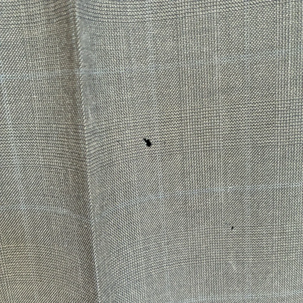 Brooks Brothers 346 Madison Fit Suit Mens 44R 36W Gray Glen Plaid 2 Button *Flaw